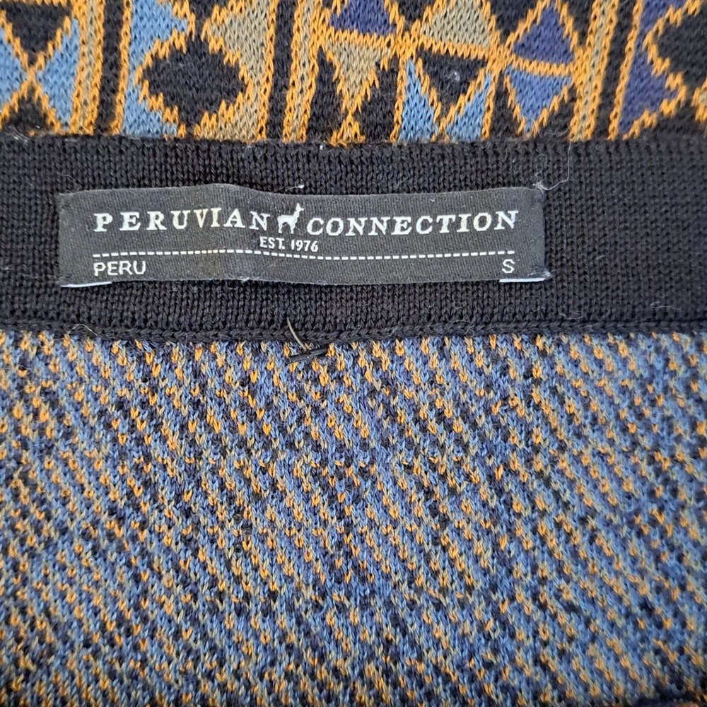 Peruvian Connection Maxi Skirt Womens Small Blue Brown Geometric Pima Cotton - Picture 7 of 11